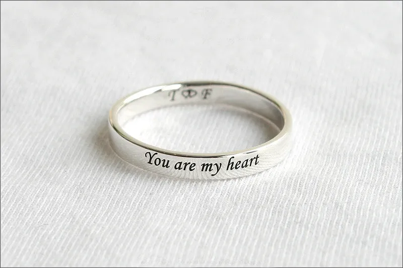 Stackable Rings - Name Rings - Stacking Rings - Personalized Stacking Ring, Mothers Ring,  Stackable Name Ring - Engraved Ring (RB-5)