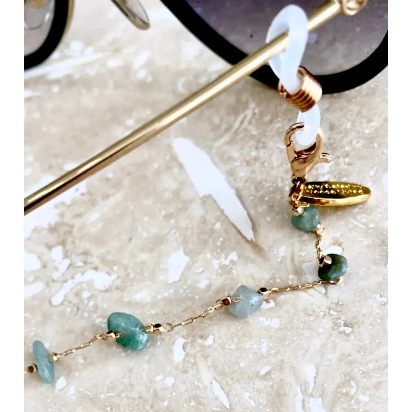 Sunglasses Chain - Delicate Aqua Rock