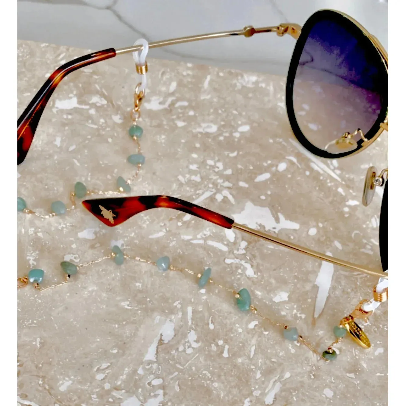 Sunglasses Chain - Delicate Aqua Rock