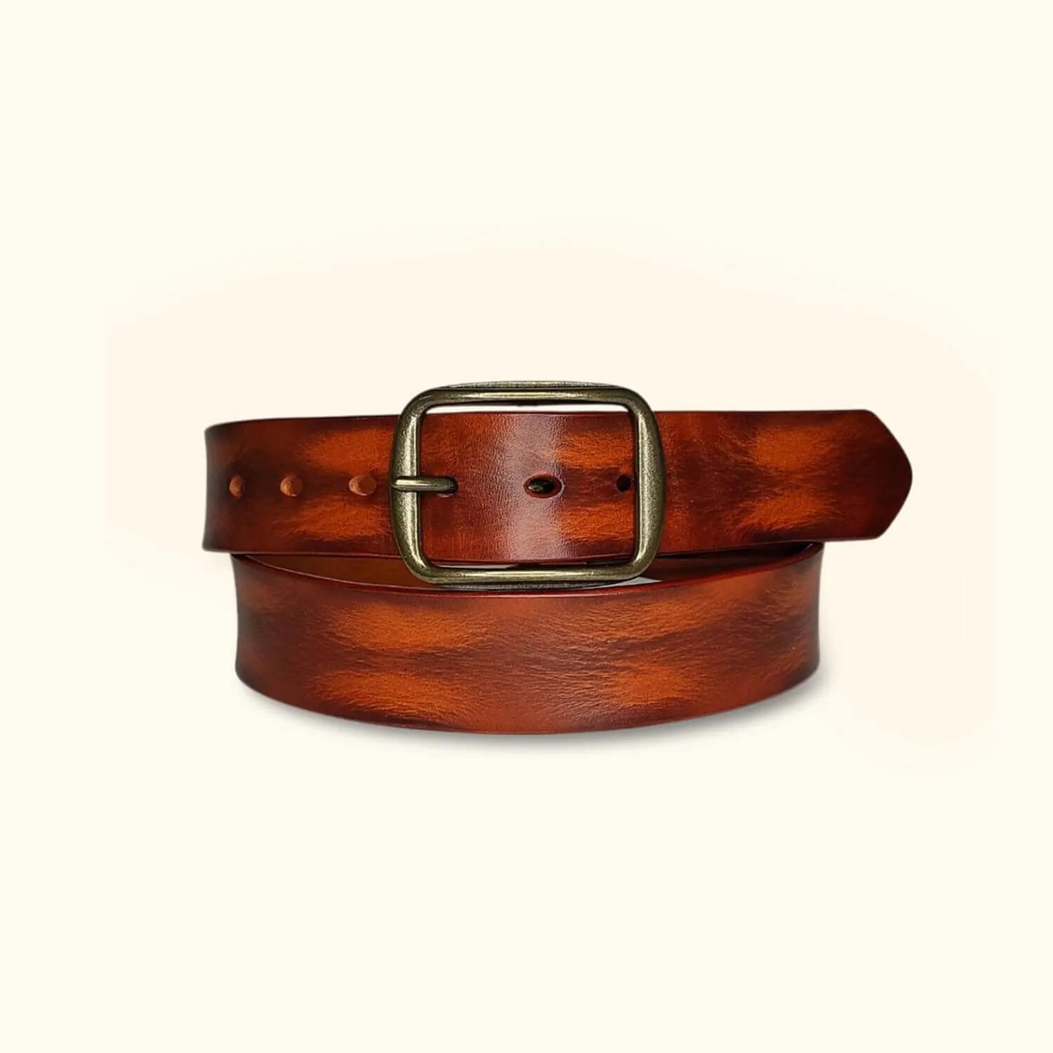 The Charred Cigar - Brass Buckle Belt