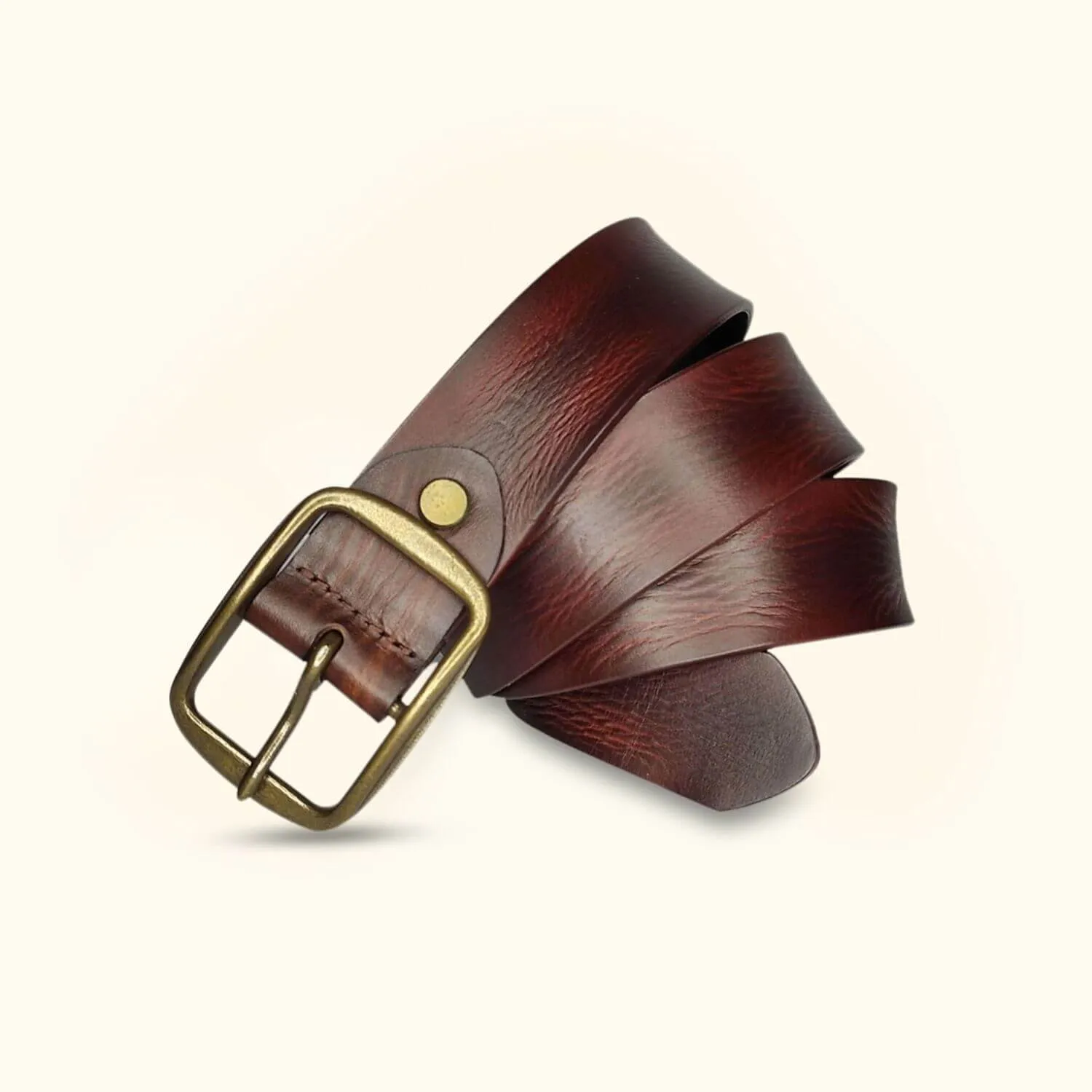 The Charred Cigar - Brass Buckle Belt