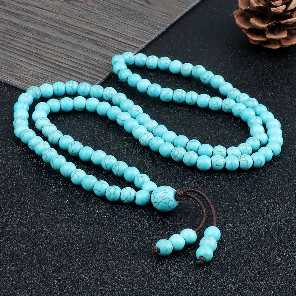 Turquoise Tranquility 108 Mala Beads Necklace