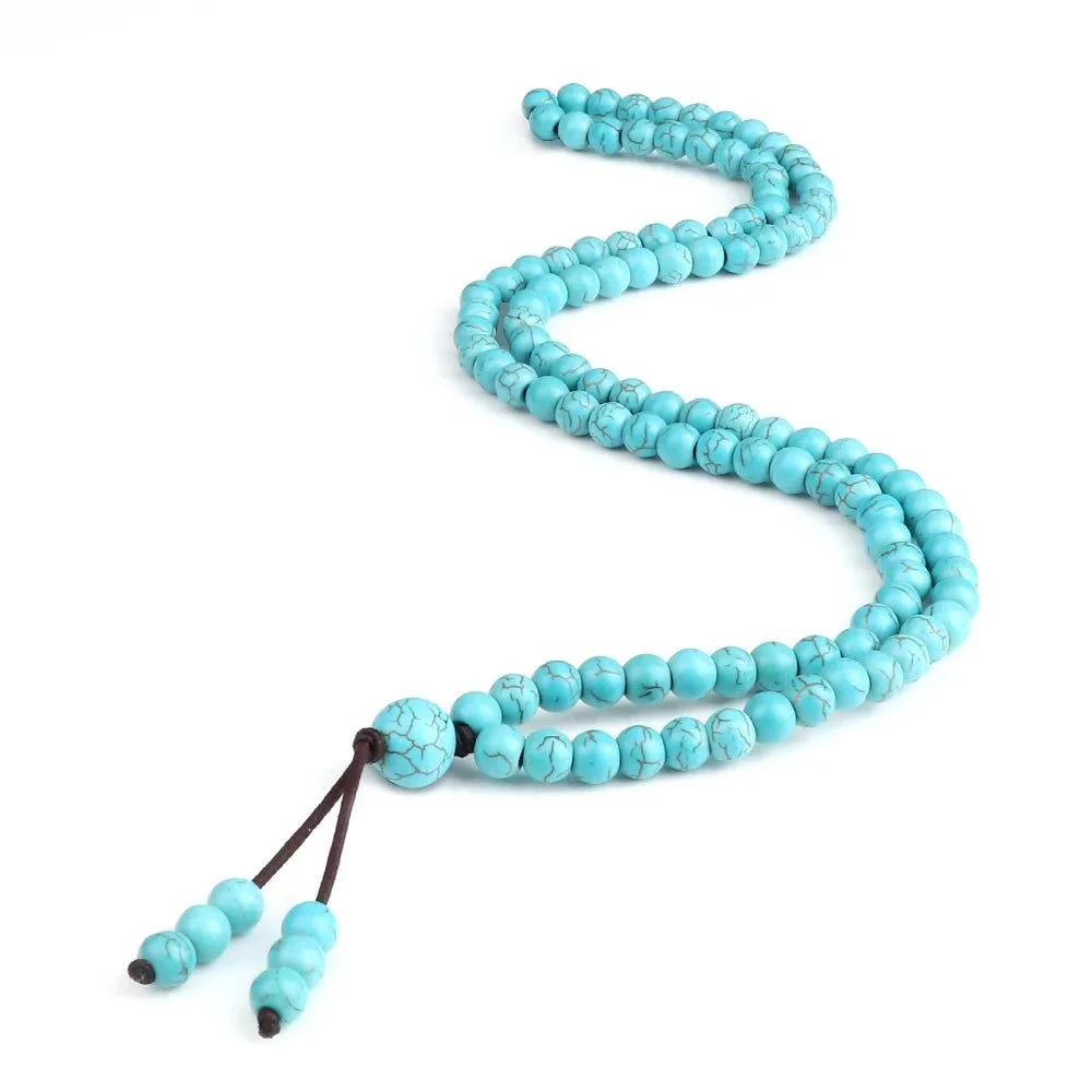 Turquoise Tranquility 108 Mala Beads Necklace