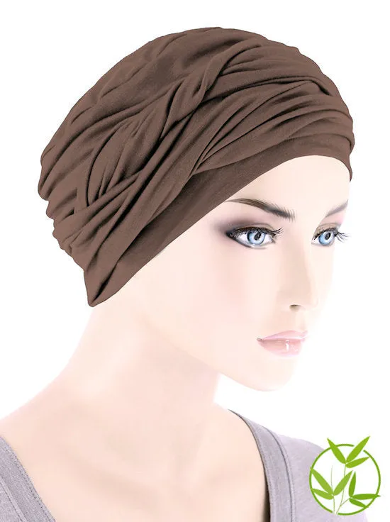 TWISTBB-BROWN#Bamboo Twisty Turban in Brown Cedar