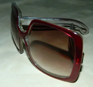 vintage 1970s sunglasses NINA RICCI PARIS oversized PLUM square frames glasses