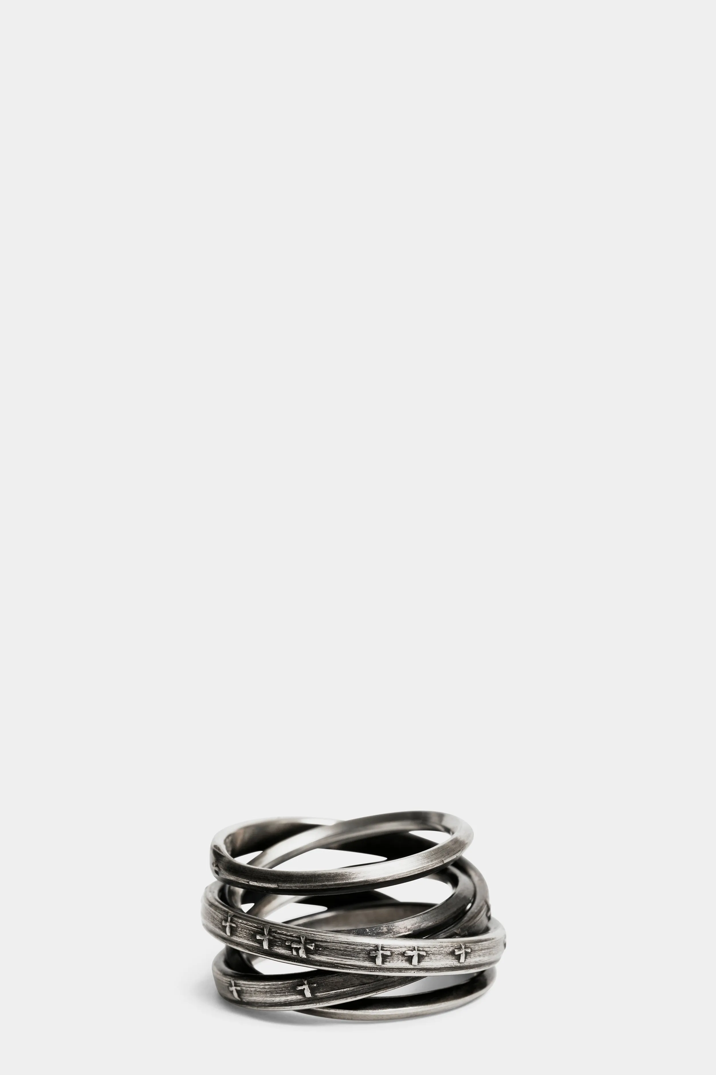 Wound unite silver ring